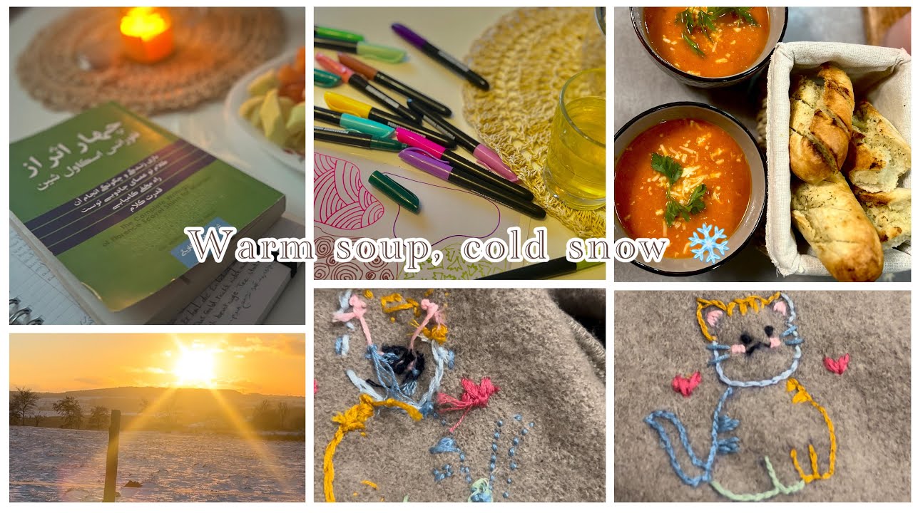 Slow living, Snowy Day Vlog ❄️ | Cozy Cooking, Hand Embroidery
