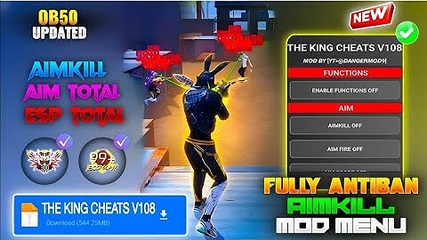 THE KING CHEATS V108 BYPASSED|OB50 FF HACK | FREE FIRE MOD MENU | #rahulxmodder  |FF HACK🥶