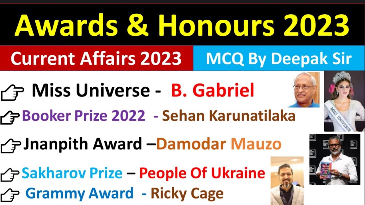 awards and honours 2023 current affairs पुरस्कार एवं सम्मान 2023