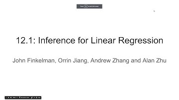 20. Inference for linear regression