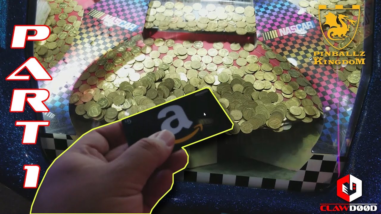 Part 1 of 2 Winning Amazon Gift Card From a Coin Pusher! Pinballz