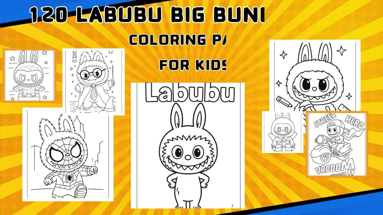 🎭 THE LABUBU HYPE IS REAL! 120 Monster Coloring Pages Bundle (Canva Editable & 2 Sizes!)