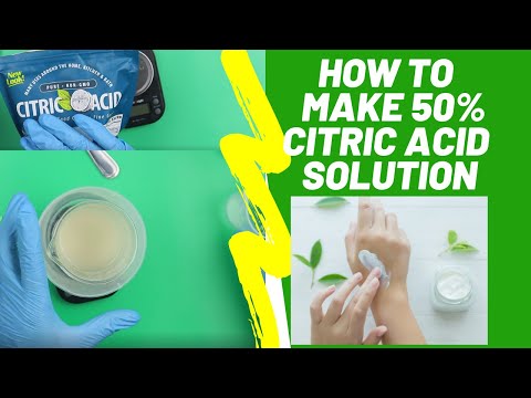 HOW TO MAKE 50% CITRIC ACID SOLUTION FROM POWDER FOR ADJUSTING THE PH OF LOTION, SERUMS