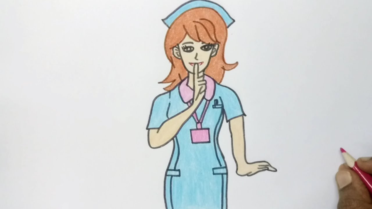 How to draw a NURSE step by step easy YouTube