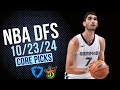 NBA DFS Core Picks 10/23/24 | FanDuel and DraftKings