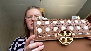 Tory Burch - Our new basketweave Miller shoulder bag, worn