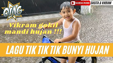 Sagita & Vikram | Vikram mandi hujan | Lagu anak sepanjang masa | tik tik tik bunyi hujan