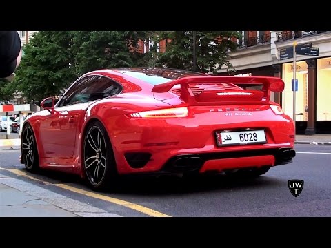 Stunning Arab Porsche 991 Turbo S Coupe Techart In London! REVS & Acceleration Sounds!