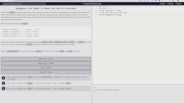 Debugging: Use typeof to Check the Type of a Variable