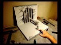 檻から手が飛び出す！？ 鉛筆で描く3Dトリックアート