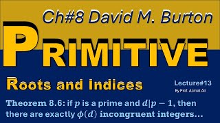 13. How Many Integers Have Order d Modulo p? | Theorem 8.6 | Number Theory by David M Burton