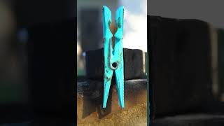 Melting clothes pin in macro 👁 #macrovideo #shorts