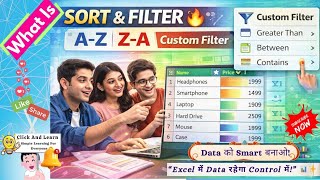 What is Sorting And Filtering Data in Excel |Custom Filters|Advanced Filters |Excel Data Management|