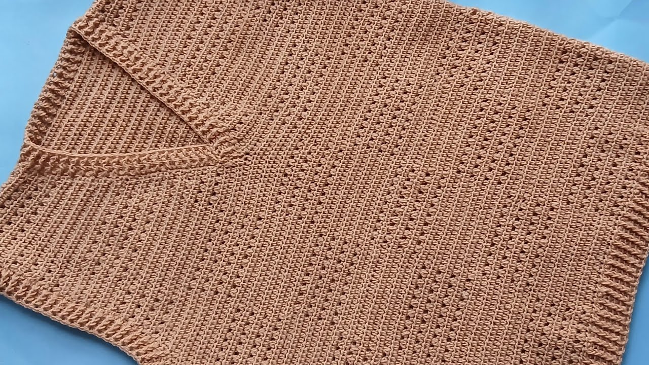 Вязаный крючком свитер для мужчин/Вязаный крючком свитер для начинающих/Урок по вязанию крючком с...