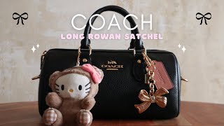 COACH LONG ROWAN SATCHEL unboxing adding bag charms what fits