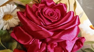 МК- Розы, вышивка лентой 1способ