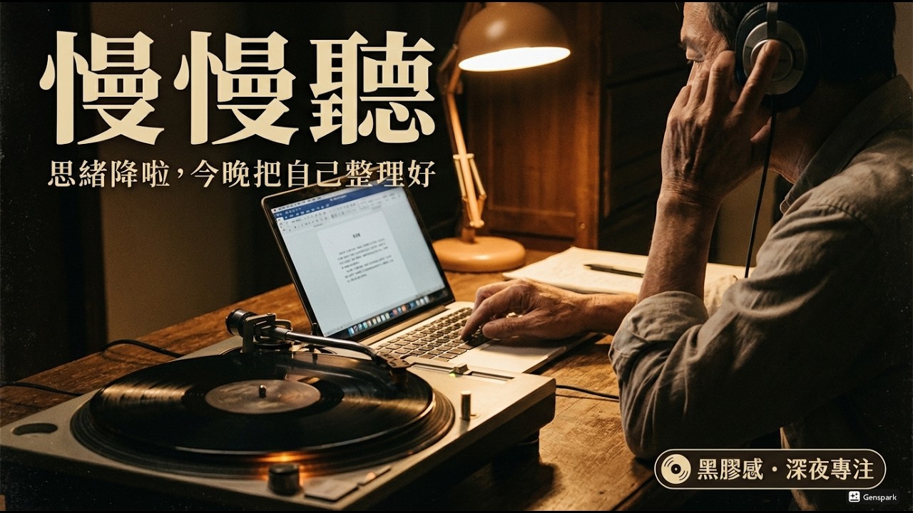 【老音響熱機中的獨處時刻】黑膠感經典芝加哥慢藍調合輯｜給習慣用電腦獨處的45+男士，寫信回覆與整理人生帳本時聽｜讓心跳慢下來、思路更清楚的深夜專注BGM良伴版。