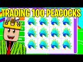 I TRADED 100 NEW PEACOCKS (ADOPT ME RICH TRADES)