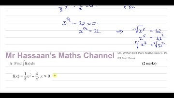 A2 (IAL) P3-Text Book  Ex 7A p150 Q6 & 7 Integration