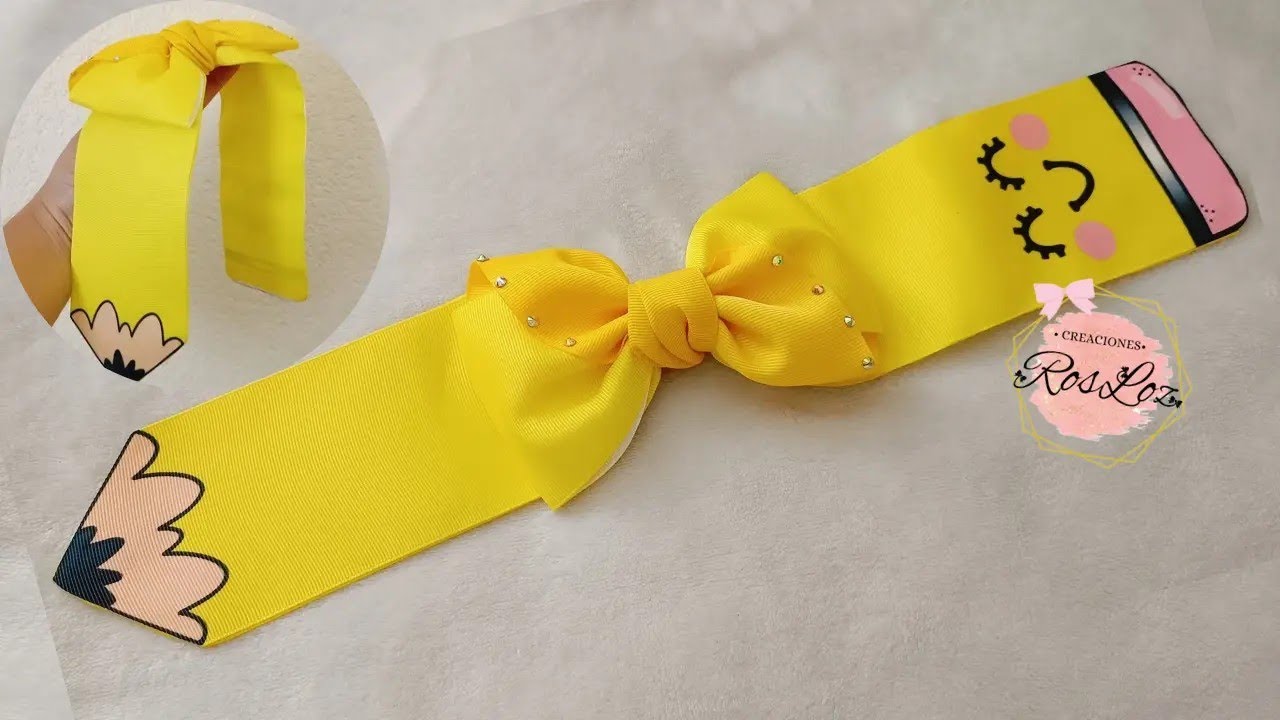 Moño plano con tira de 7.5 cm 🎀✨/Moño Glam/Moño escolar 