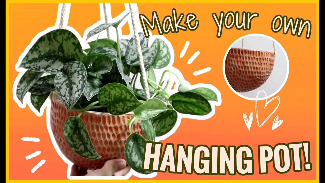 DIY Hanging Pot made from PLASTER OF PARIS YouTube
