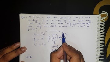 A,B and C can do work in 20, 15 and 12 days respectively. A is assisted by B on first day and by C..