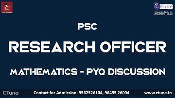 #PSC#RESEARCHOFFICER#Previous Question Paper analysis and solutions#Mathematics part