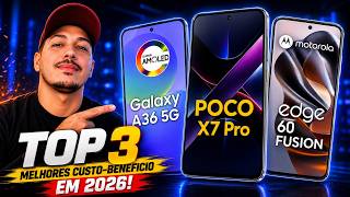 OS 3 MELHORES CELULARES CUSTO-BENEFÍCIO DE 2026!