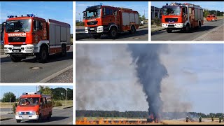 Mähdrescher In Vollbrand Einsatzfahrten Feuerwehr Mieste