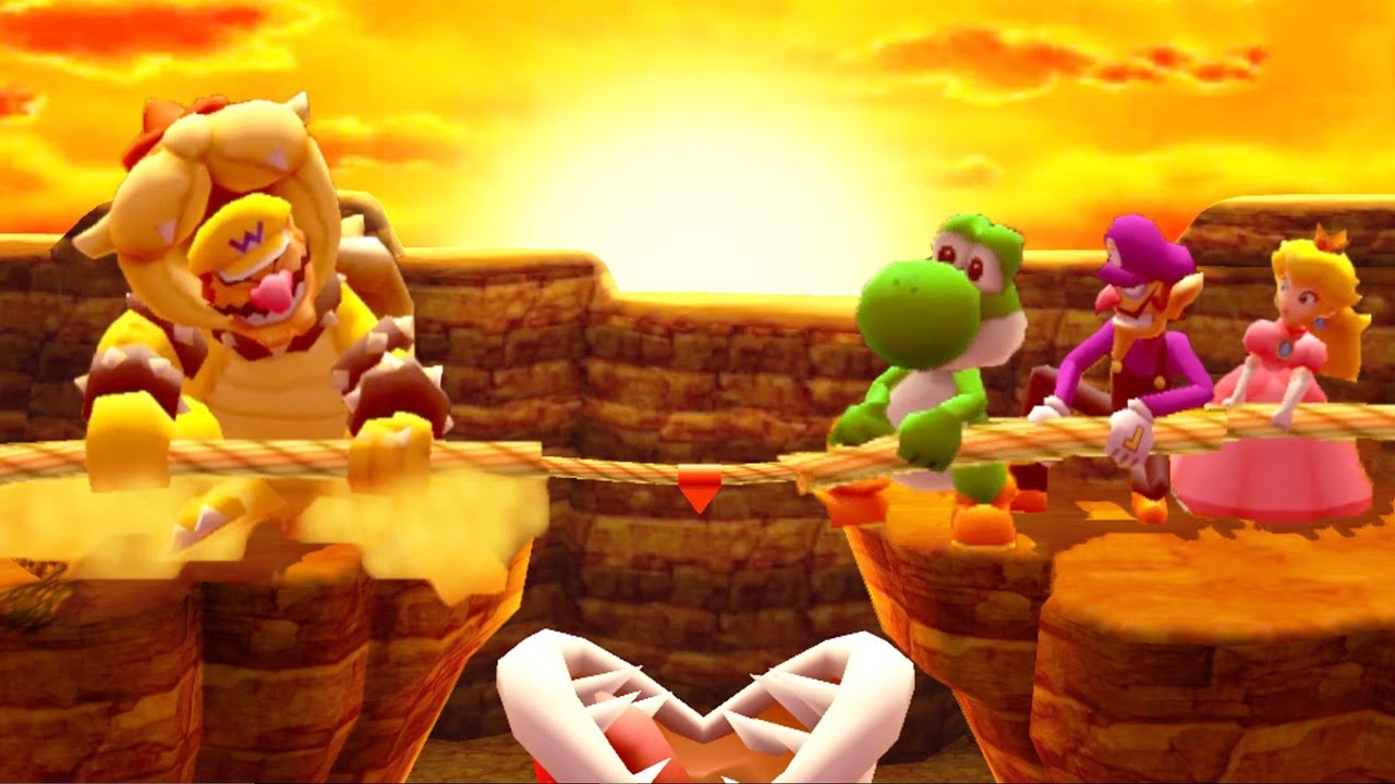 Mario Party The Top Minigames - Yoshi vs Wario vs Waluigi vs Peach (Master Cpu)