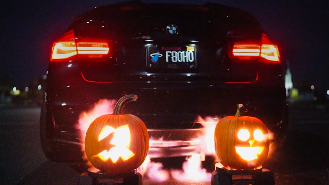 FLAME TUNED BMW F80 M3 VS HALLOWEEN PUMPKINS!! - YouTube