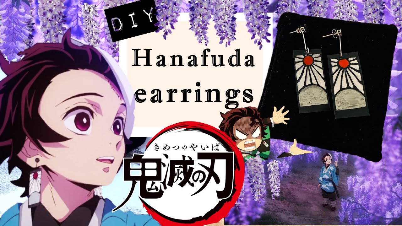 Tanjiro s Hanafuda Earrings DIY Tutorial Demon Slayer Kimetsu No tanjiro-s-hanafuda-earrings-diy-tutorial-demon-slayer-kimetsu-no