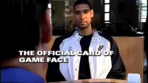 Tim Duncan Poker Funny Face American Express Commerical