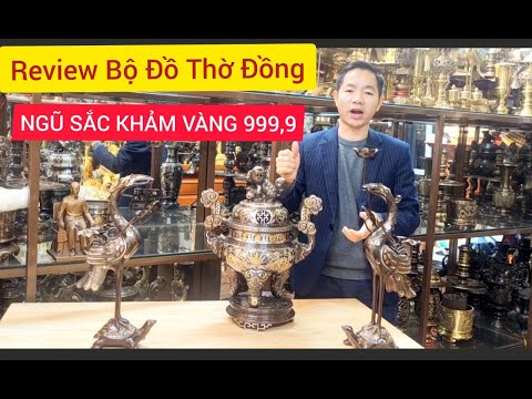 Video Đồ đồng ngũ sắc khảm vàng thủ công 100% | Đồ Đồng Việt - youtube