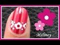 PINK STRIPES AND FLORAL BAND NAIL ART DESIGN TUTORIAL FOR BEGINNERS EASY SIMPLE PINK FLOWER FREEHAND