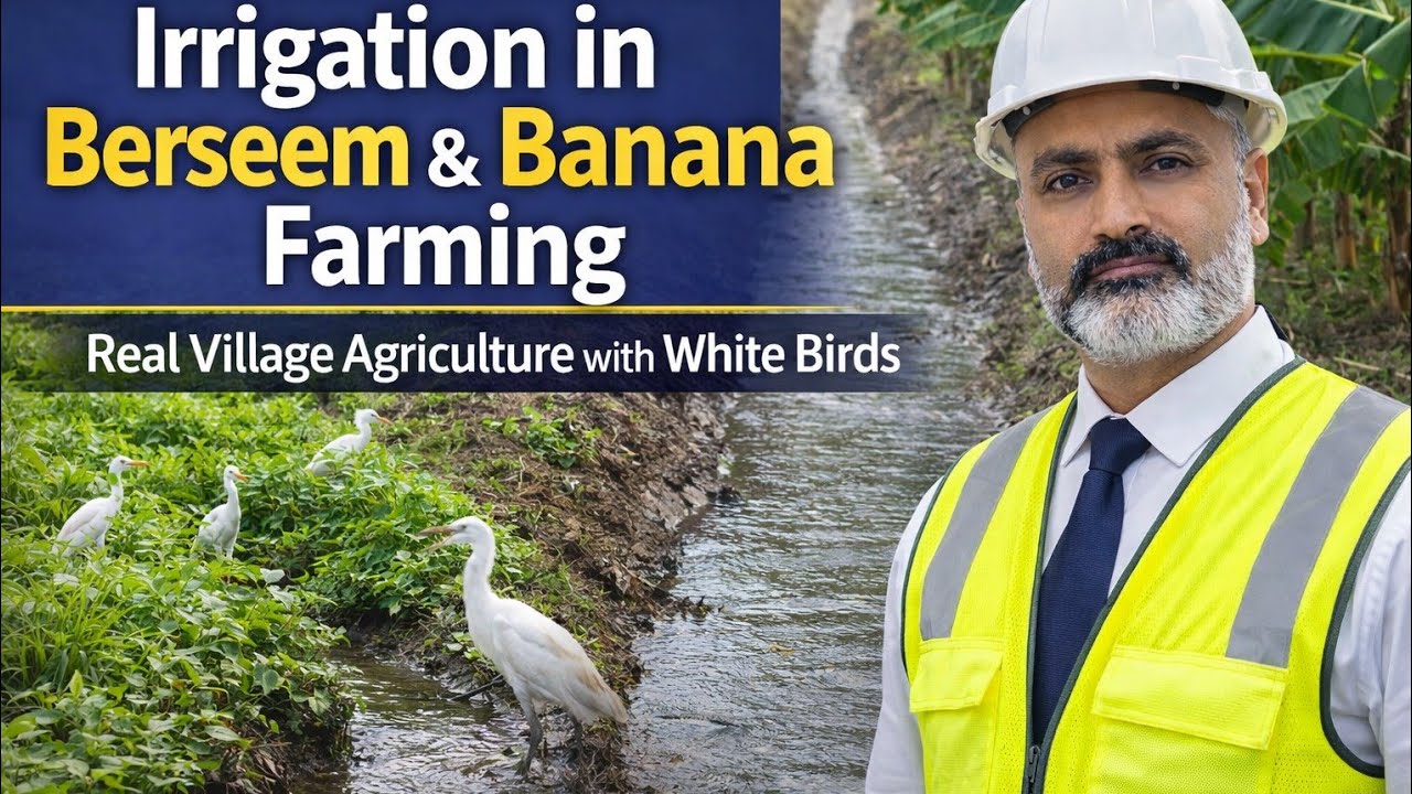 Smart Irrigation in Berseem & Banana Farming | Real Village Agriculture with White Birds