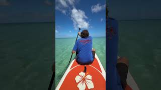 How clear is this water 🤩 #4wdadventure #fraserisland #4x4australia #paddleboarding #fishing