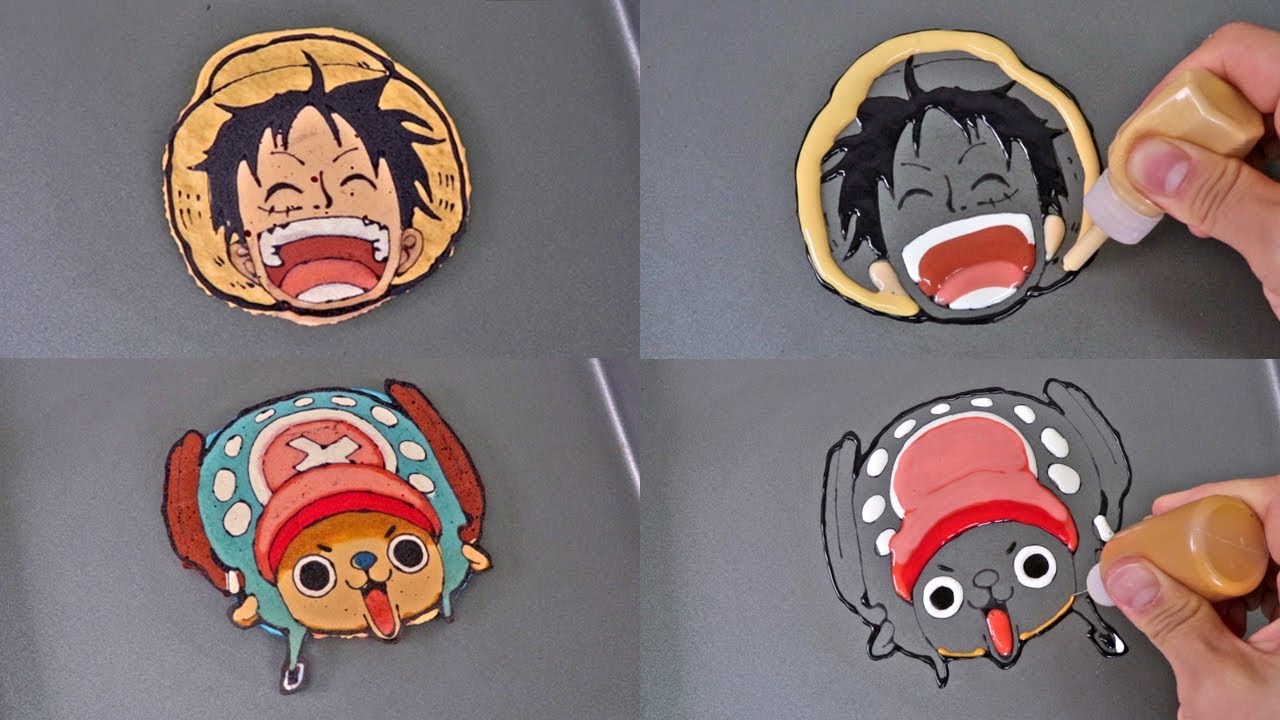 ONE PIECE pancake art Monkey D. Luffy, Tony Tony Chopper YouTube