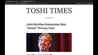 Visionary John McAfee announces new privacy coin called Ghost & McAfeeDex, a decentralized exchange