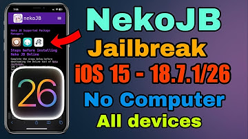 NEW NekoJB Jailbreak iOS 15 - 18.7.1/ 26 without Computer work all devices Released