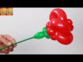 como hacer una ROSA CON GLOBOS - como hacer flores con globos - figuras con globos y globoflexia