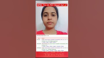 BPSC Tre 3.0 PGT Result Out#bpsctre#bpscteacher #bpsctre4 #bpsctre3#bpsctreresult#shortsfeed#shorts