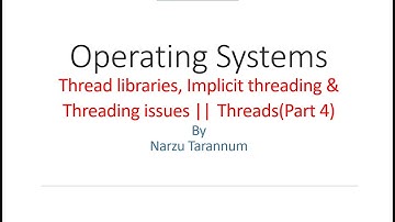 Thread libraries, Implicit threading & Threading issues | Threads (Part-4)