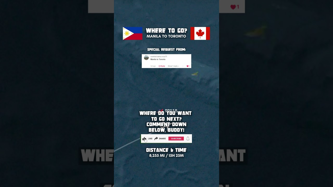 🇵🇭Manila to Toronto🇨🇦 | Flight Route ✈️🗺️