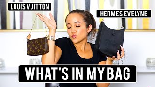 HERMES EVELYNE TPM What&#39;s In My Bag + Louis Vuitton MUST HAVES! | Dee LaVigne