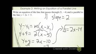4.3 Writing Equations of Parallel and Perpendicular Lines Notes (4th hour)