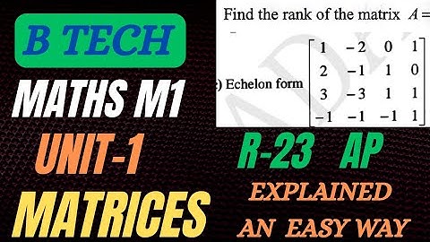 Rank of the matrix by Echelon form in telugu@maths naresh eclass