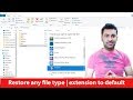 How to restore your default file format and icons in original state?