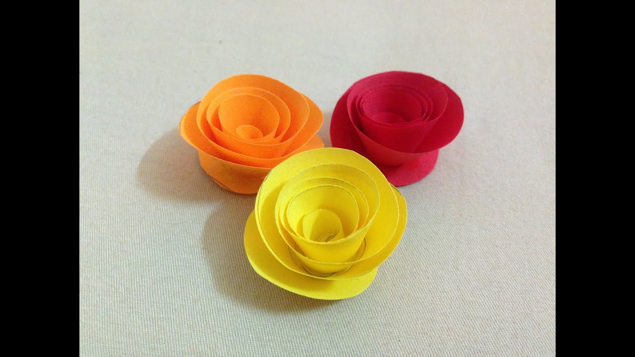 How to make small rose paper flower | Easy origami flowers for beginners making | DIY-Paper Crafts