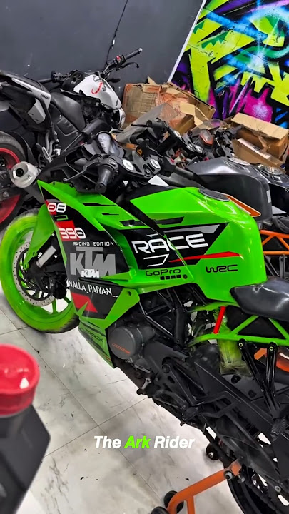Light Green colour modified RC 390 💚💥 Ktm bike 🚀📈 #rc390 #ytshorts #shorts #viralshorts